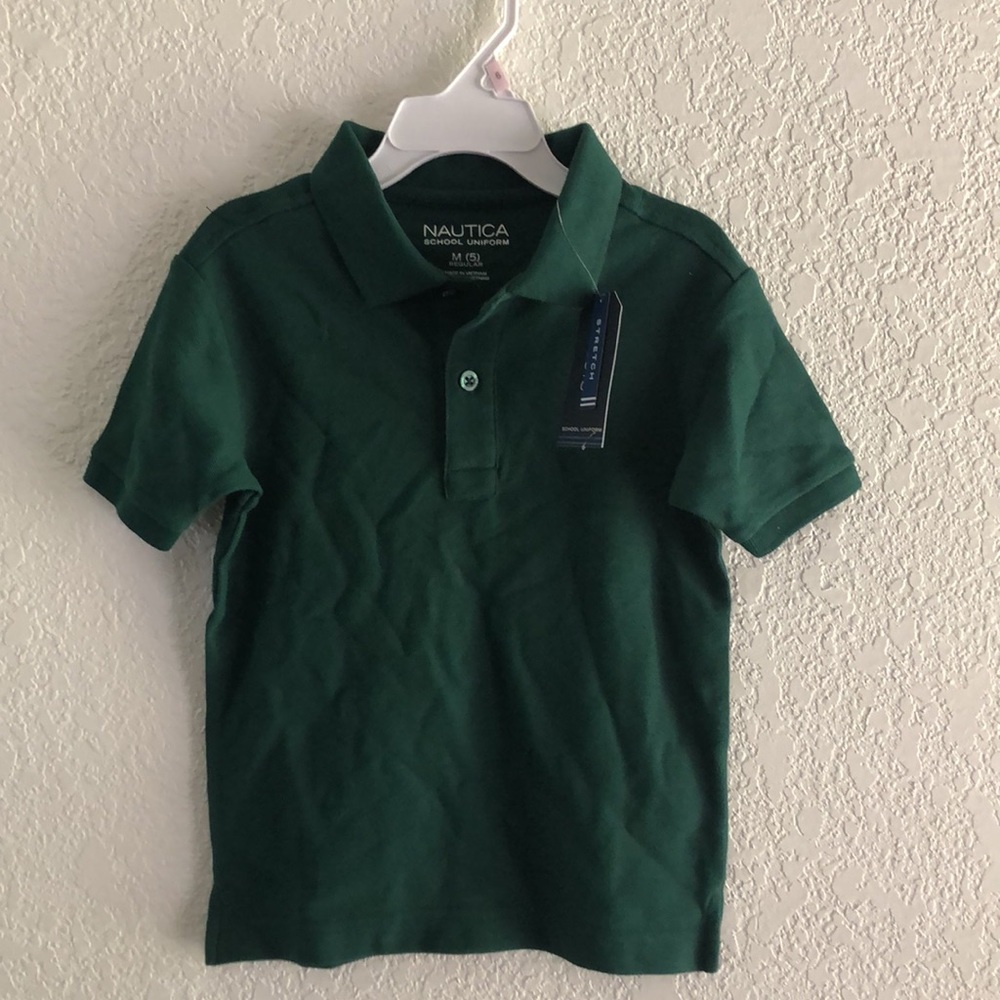 Nautica Little Boys Stretch White Double Polo